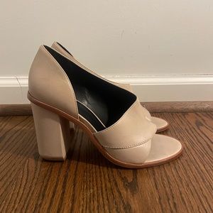 Tibi beige leather sandle, leather heel
